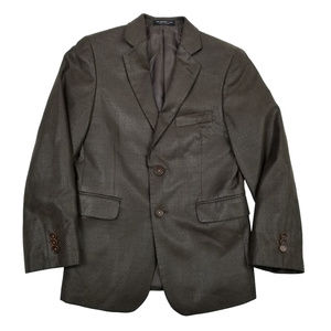 John Varvatos Boys 10 Brown Faux Suede Blazer